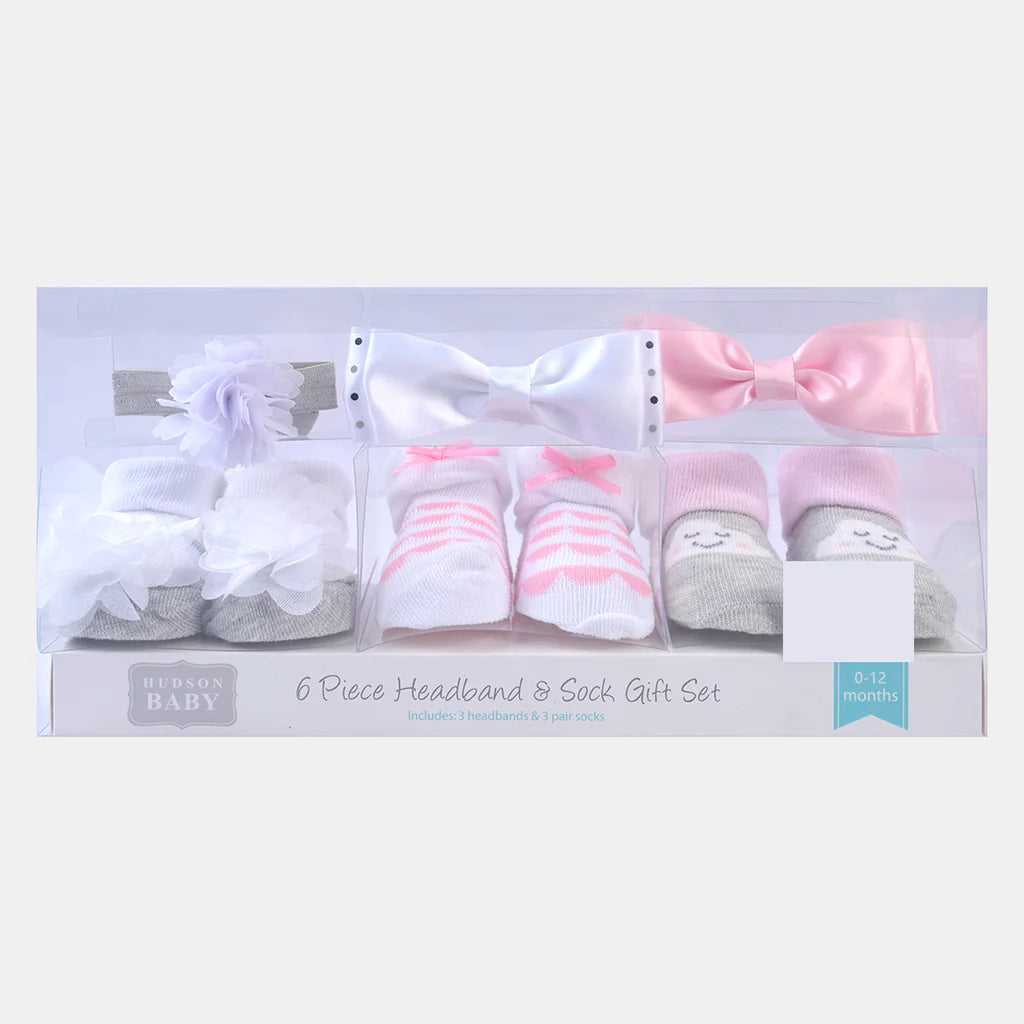 BABY GIRL SOCKS & HEADBAND PACK OF 3 GIFT SET