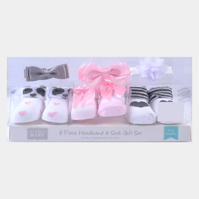 BABY GIRL SOCKS & HEADBAND PACK OF 3 GIFT SET