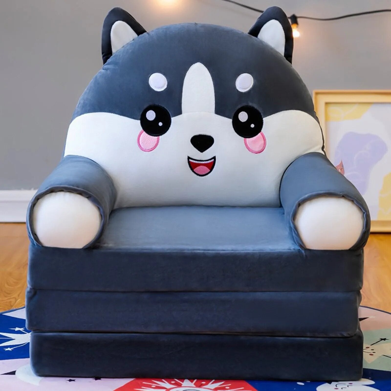 3 LAYER SOFA COMBED KIDS FOLDING -SMILEY HUSKY