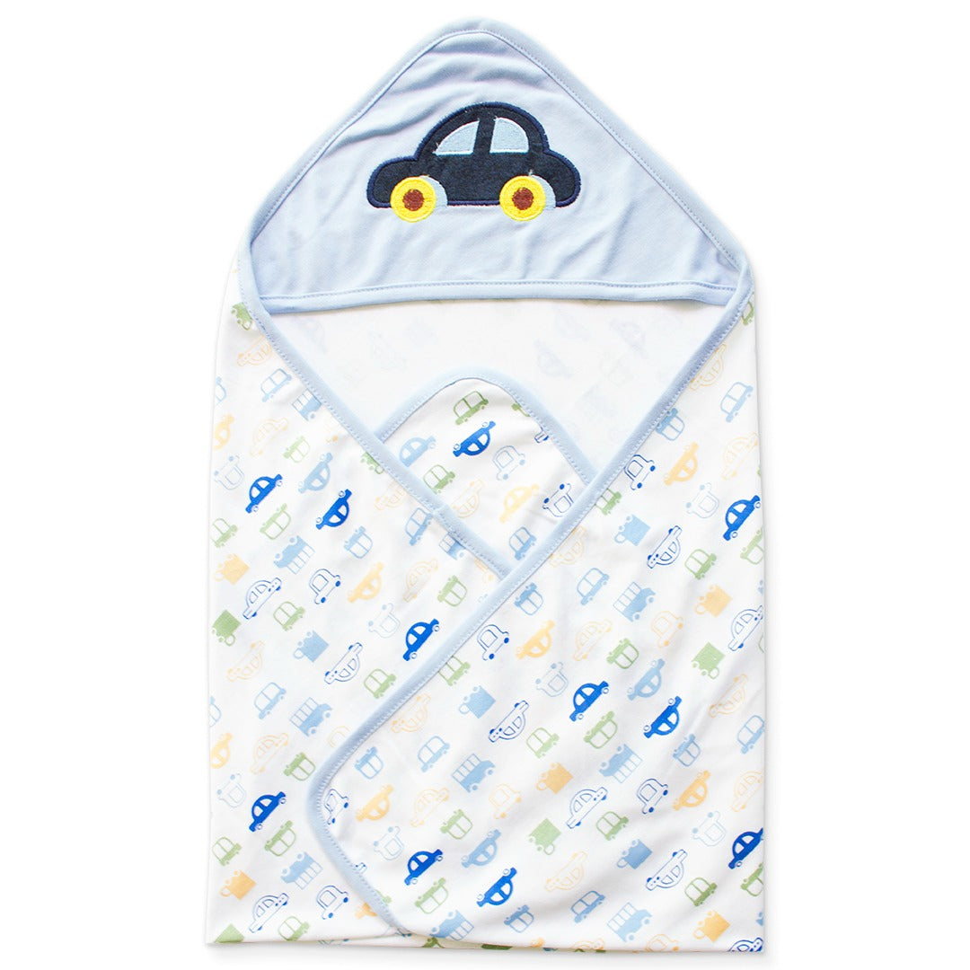 BABY WRAPPING SHEETS CAR- BLUE